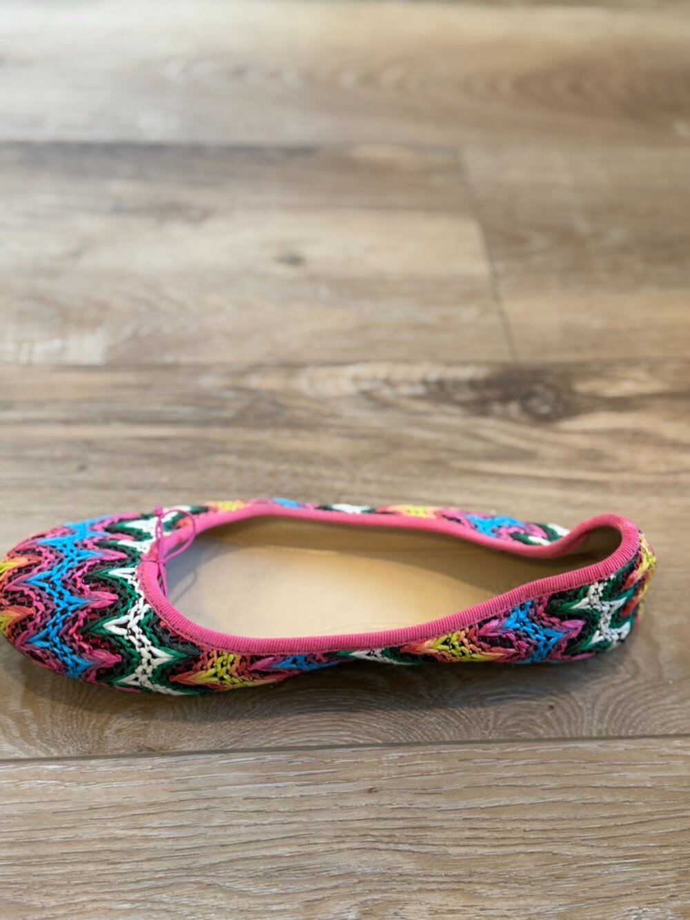J Crew Evie Ballet Flats in Zig Zag Raffia, Sz 9.5 - Picture 8 of 10